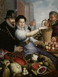 Ritratto di una coppia aristocratica in posa da mercante